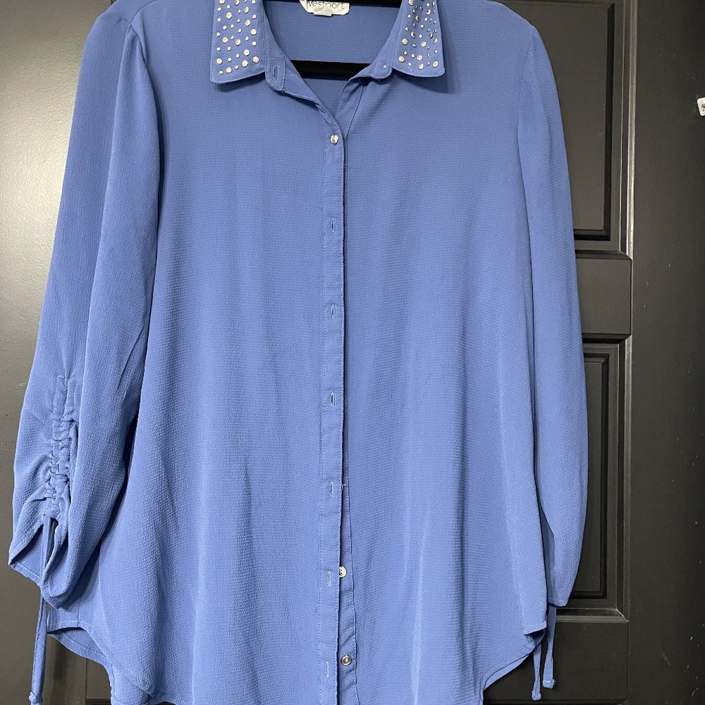 Blue Long Sleeve Blouse